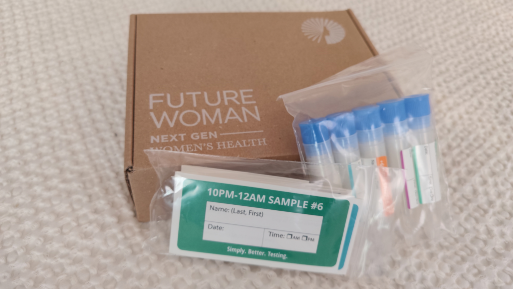 FUTURE WOMAN Advanced Hormone Test kit with saliva tubes and dried urine strips
